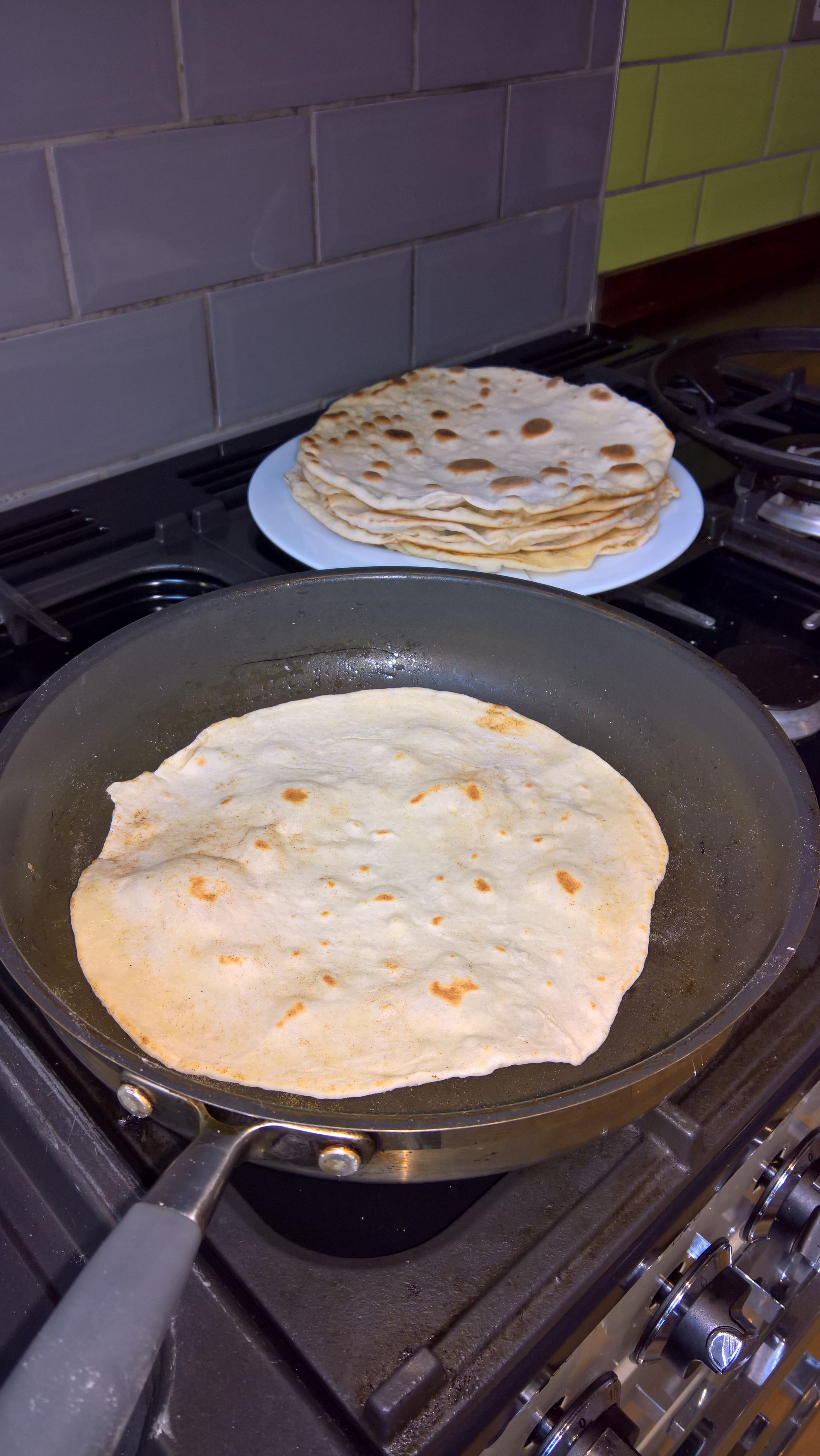 Making tortilla for fajhitas